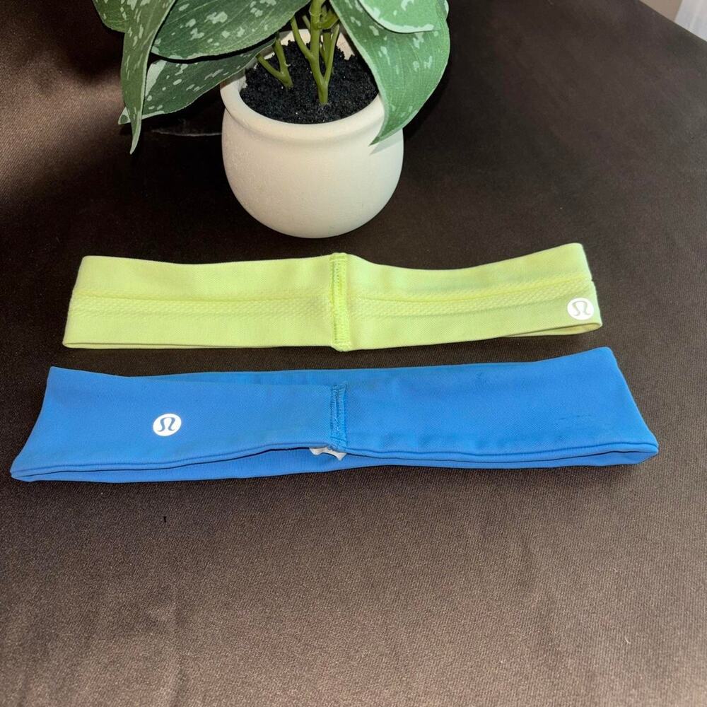Lululemon headbands bundle - like new blue and yellow